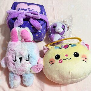 Kawaii Cute 4 Plush Lot Bunny Rabbit Kitty Cat Tiger Blippo Yumetwins